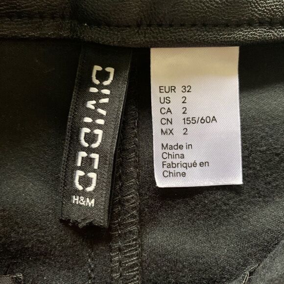 H&M Divided pleather moto high waisted pant size 2 - Picture 4 of 10